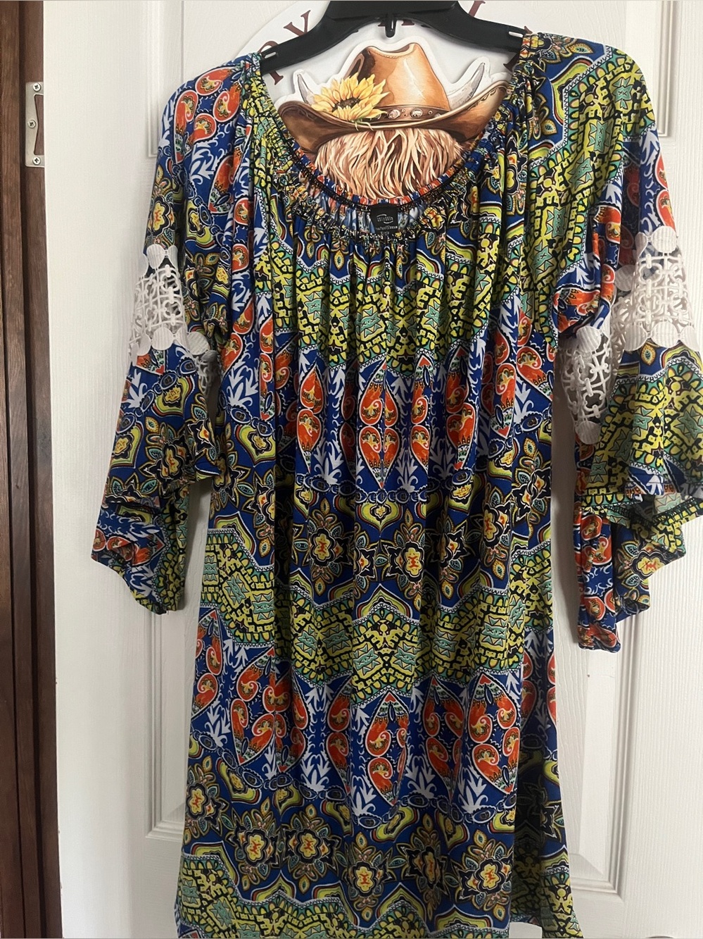 Floral print 3/4 sleeve tunic